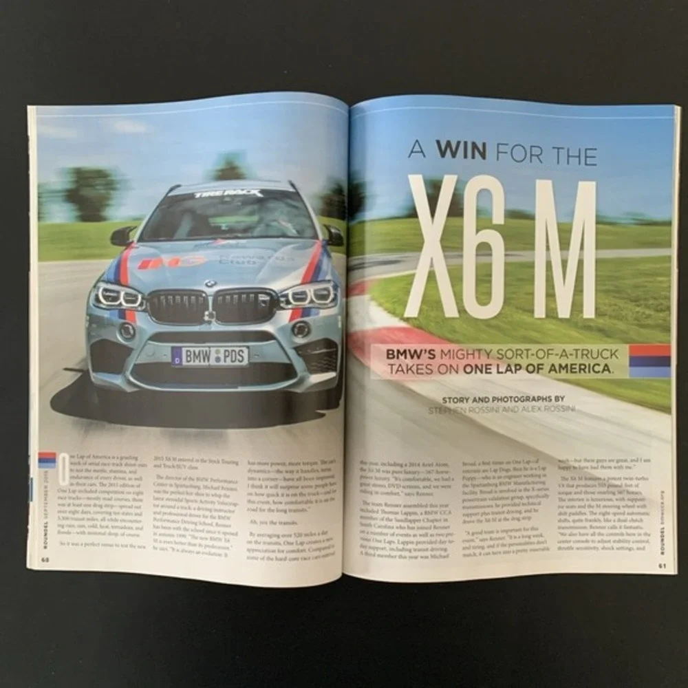 Roundel Magazine BMW Car Club of America Sept 2015 Vol 47(9) M4 Convertible X6 M